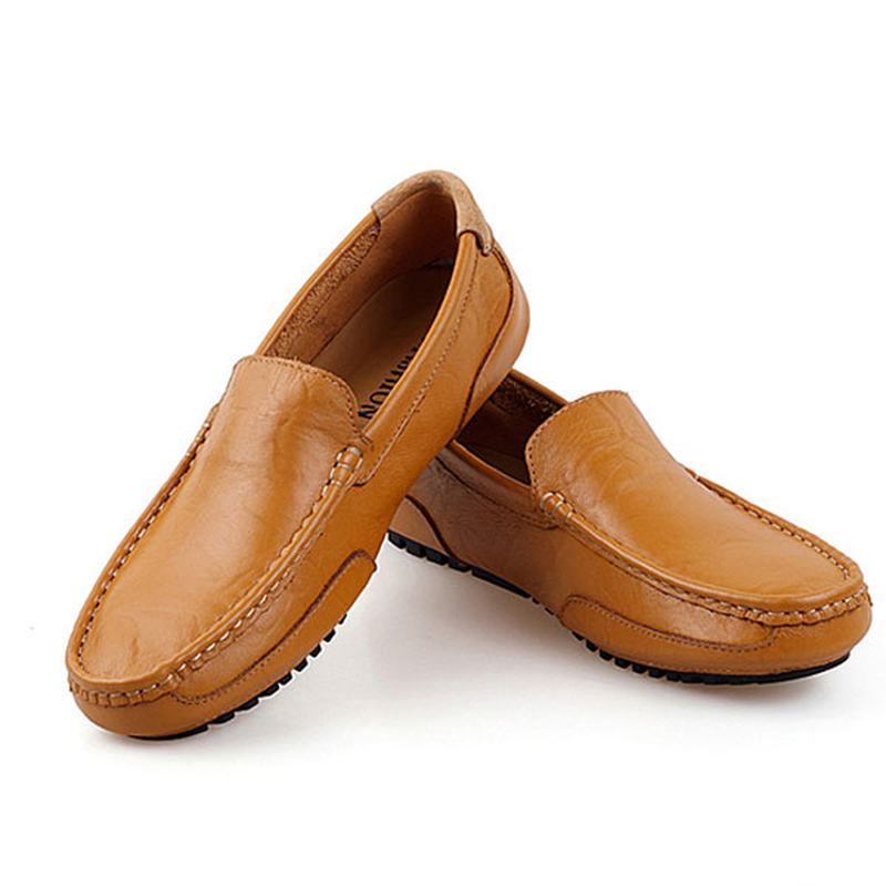 Menn Leather Fritids Driving Slip On Outdoor Flat Myk Komfortabel Loafers Sko