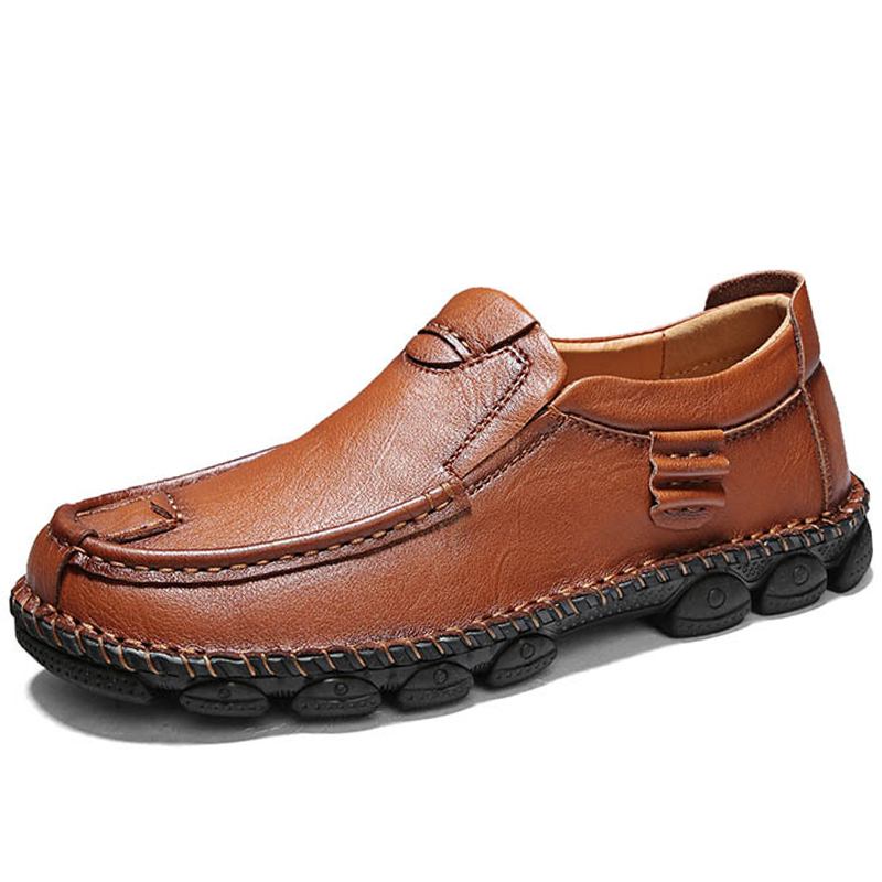 Menn Spicing Kuskinn Sklisikre Soft Sole Business Loafers