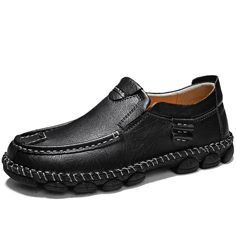 Menn Spicing Kuskinn Sklisikre Soft Sole Business Loafers