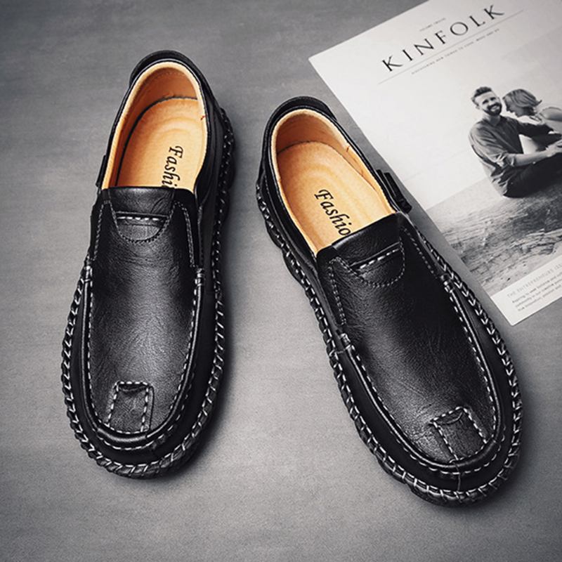 Menn Spicing Kuskinn Sklisikre Soft Sole Business Loafers