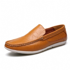 Nye Menn Fritids Outdoor Mykt Komfortabelt Skinn Slip On Flats Loafers Sko