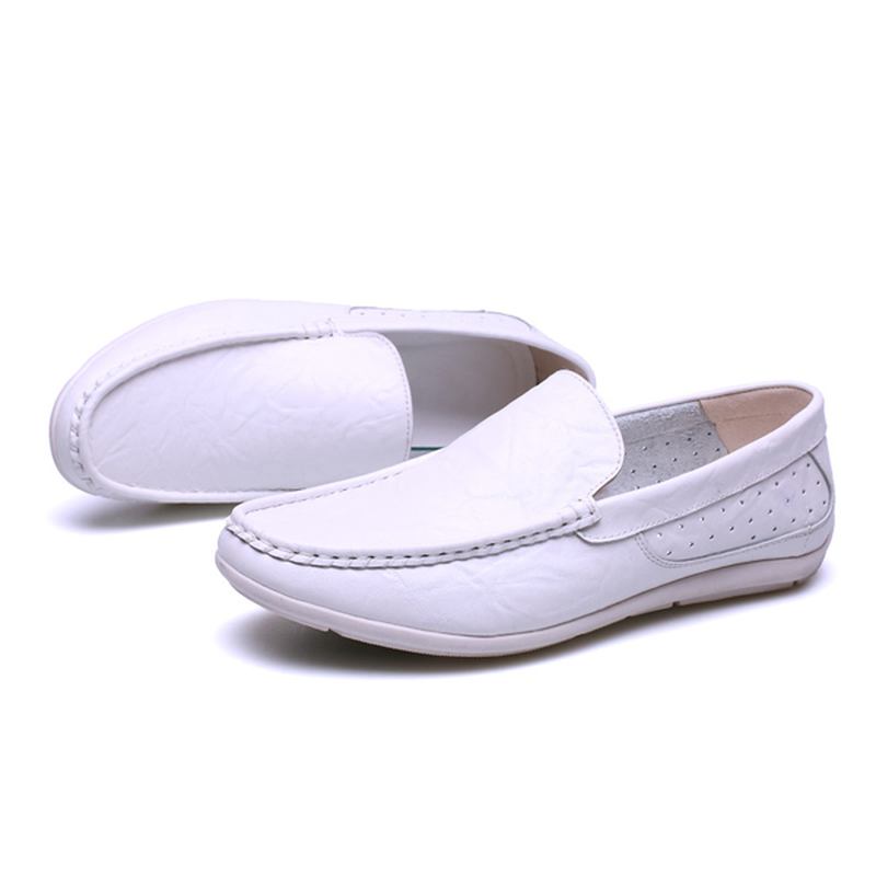 Nye Menn Fritids Outdoor Mykt Komfortabelt Skinn Slip On Flats Loafers Sko