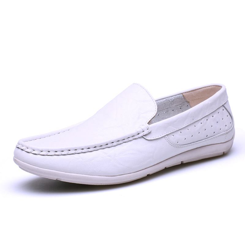 Nye Menn Fritids Outdoor Mykt Komfortabelt Skinn Slip On Flats Loafers Sko