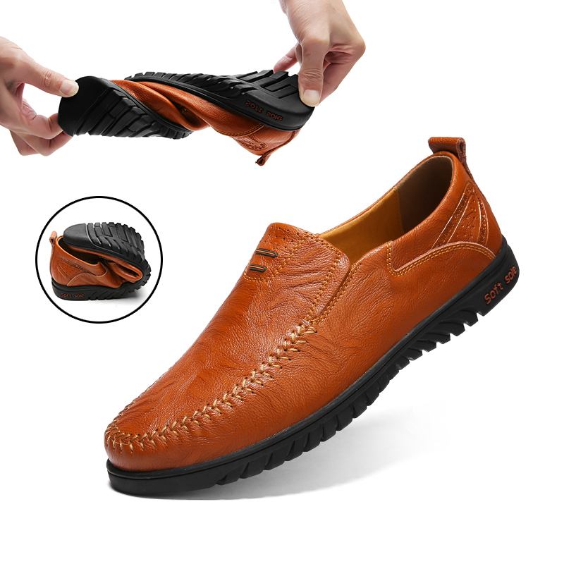 Sklisikre Fritids Business Walking Leather Flats