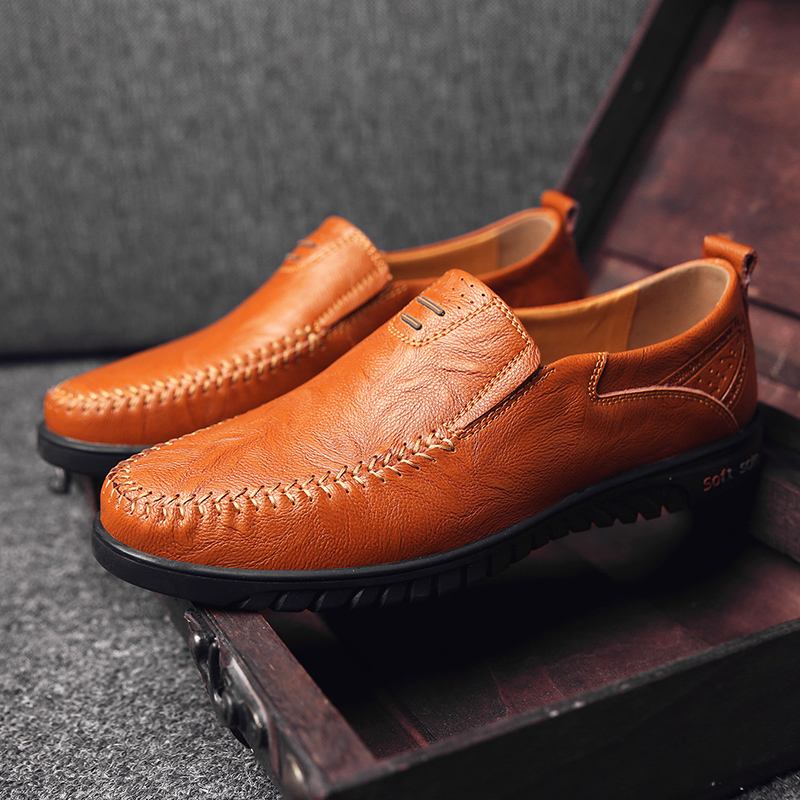 Sklisikre Fritids Business Walking Leather Flats