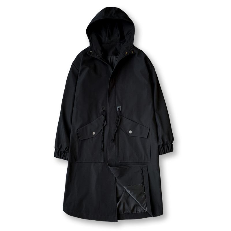 Herre Ny Windbreaker Long Hette Big Pocket Jacket