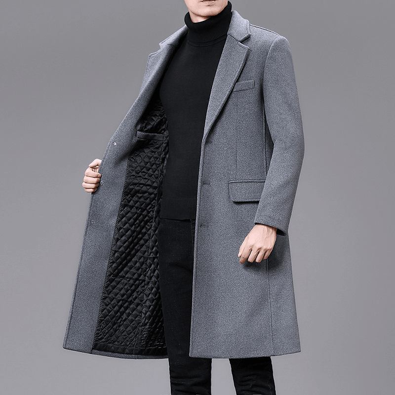 Menn Fritids Pluss Cotton Long Coat