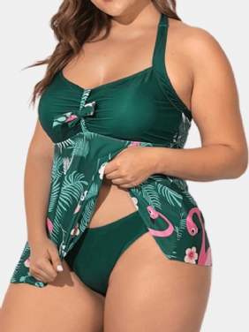 Plus Size Grime Flora Med Trykk Swimdress Med Truser