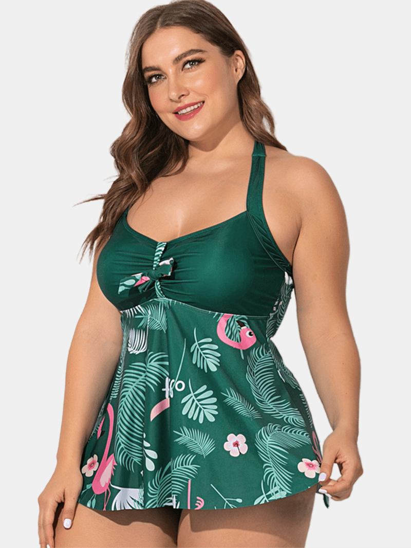 Plus Size Grime Flora Med Trykk Swimdress Med Truser