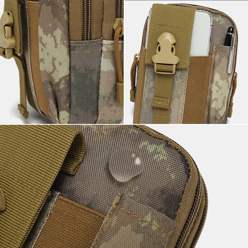 Menn Camouflages Stor Kapasitet Vanntett 6 Tommers Telefon Veske Outdoor Sport Midje Veske Tactical Bag