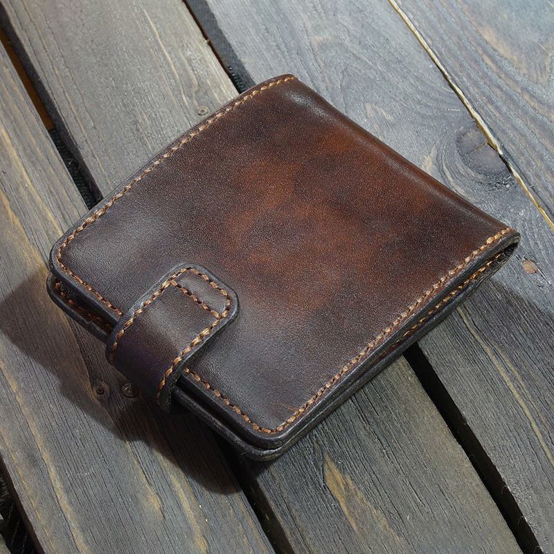 Menn Ekte Skinn Bifold Multi-card Slot Card Holder Vintage Edc Myntveske Belte Slire Lommebok Midjeveske