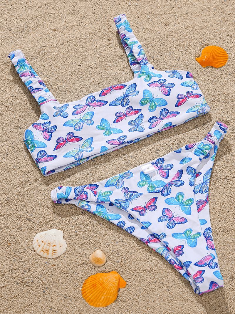 Animal Butterfly Med Trykk Polstret Bikini Holiday Beach Badedrakter For Kvinner