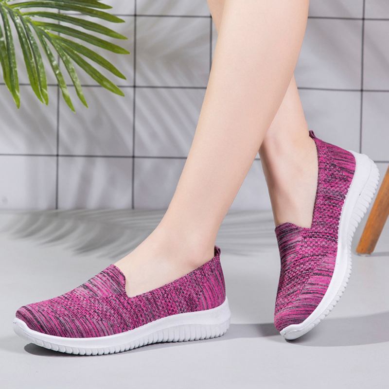 Dame Komfortable Mesh Slip On Pattern Sport Walking Sko