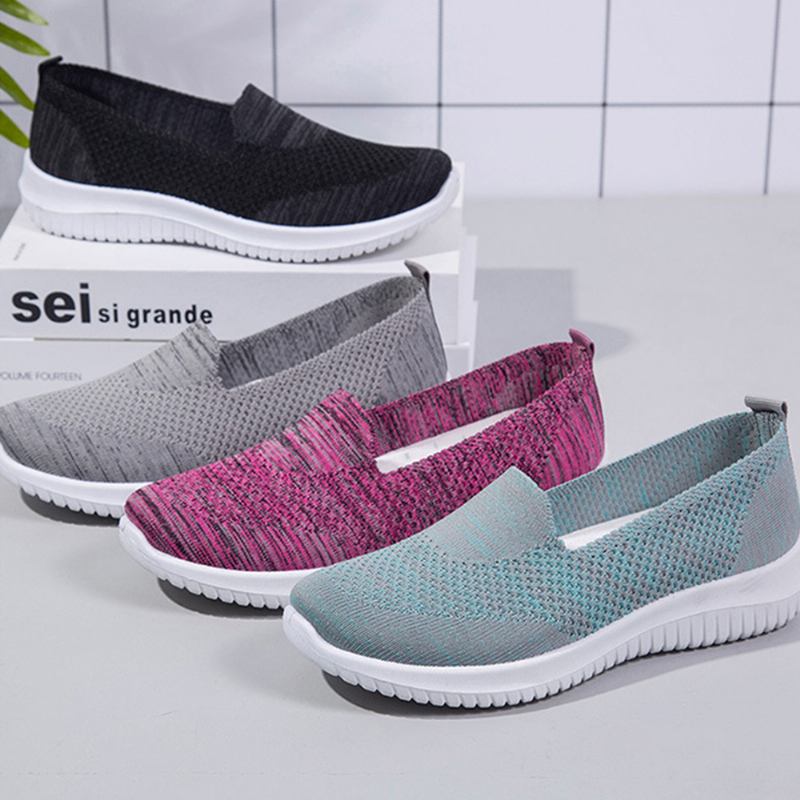 Dame Komfortable Mesh Slip On Pattern Sport Walking Sko