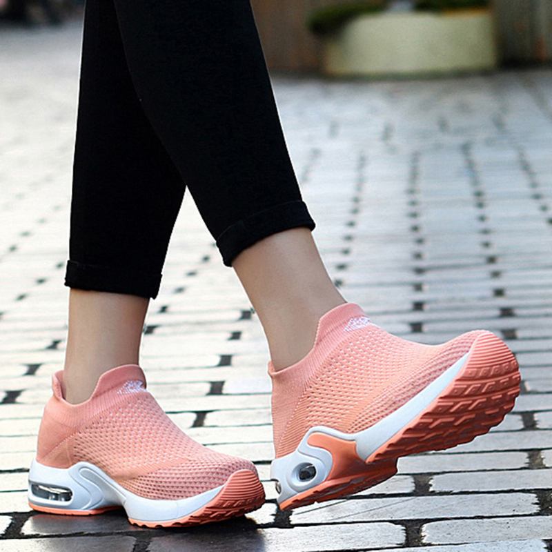 Dame Light Mesh Walking Fritids Slip On Joggesko