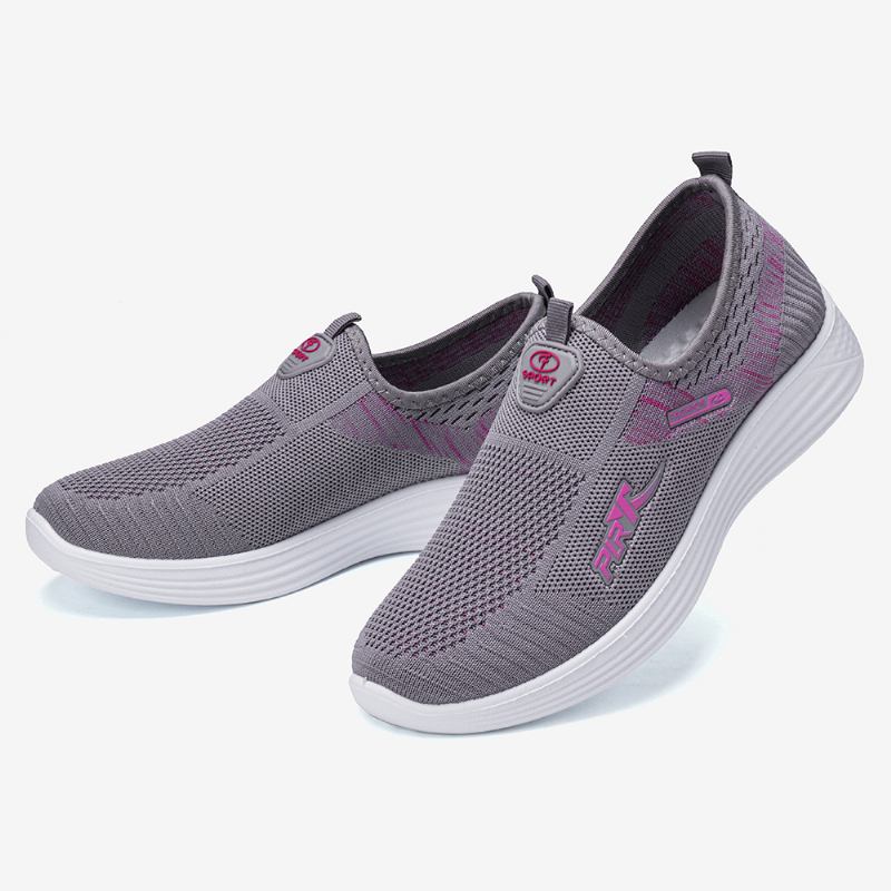 Kvinner Fritids Pustende Mesh Slip-on Walking Sneakers