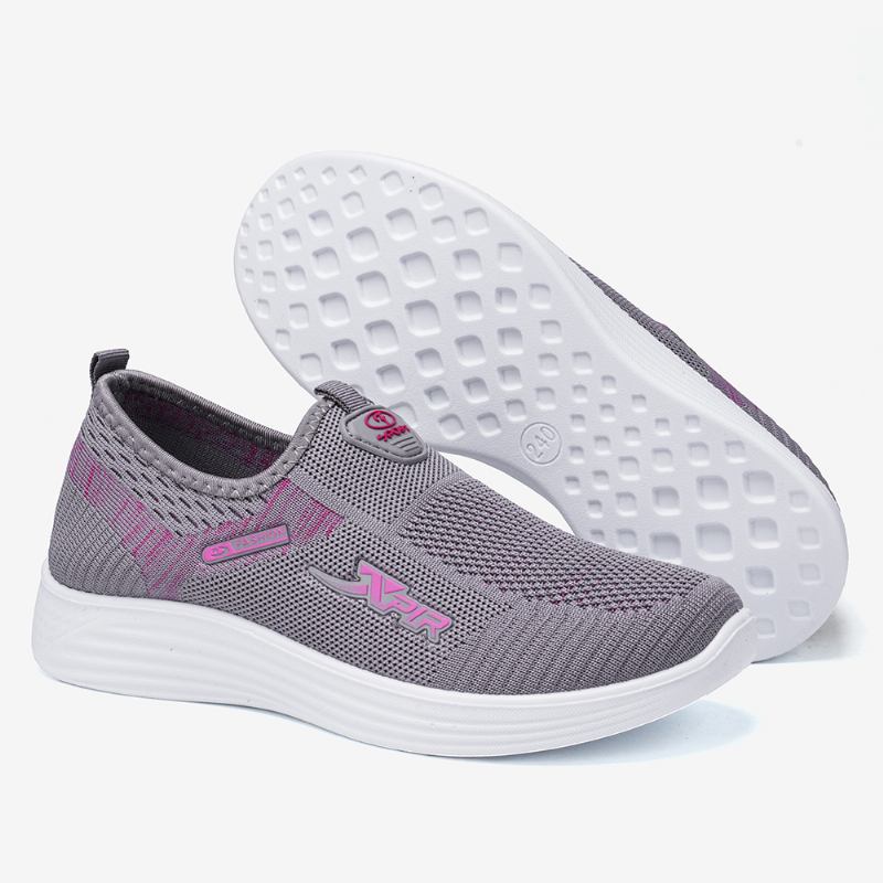 Kvinner Fritids Pustende Mesh Slip-on Walking Sneakers