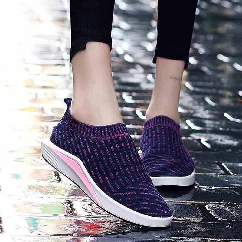 Kvinner Pustende Slip On Soft Mesh Sport Running Outdoor Sko