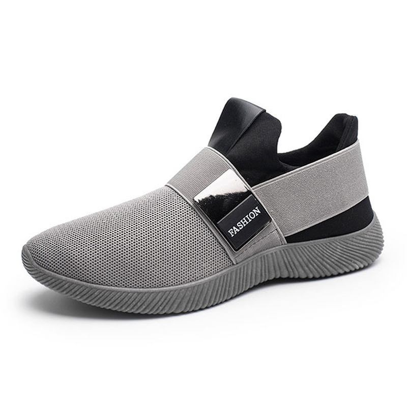 Menn Fritids Stoff Elastisk Slip On Athletic Sneakers Sports Sko