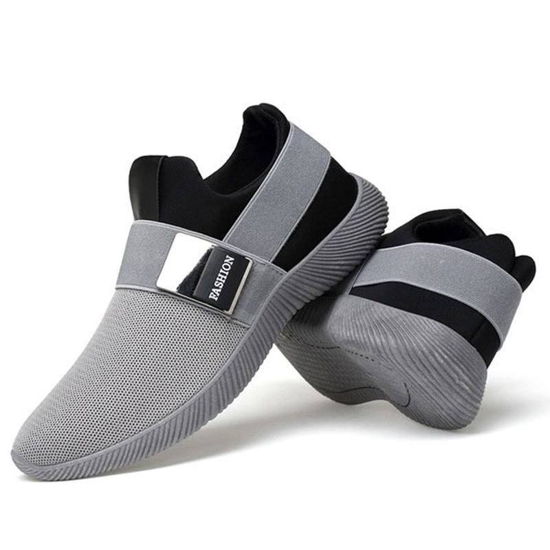 Menn Fritids Stoff Elastisk Slip On Athletic Sneakers Sports Sko