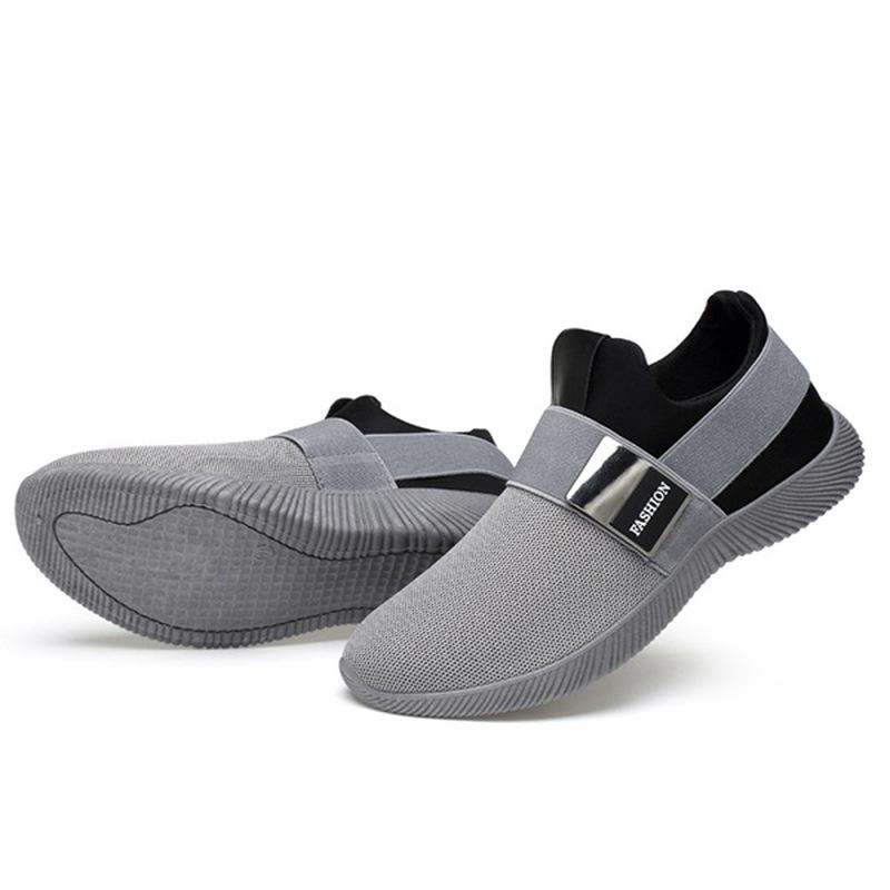 Menn Fritids Stoff Elastisk Slip On Athletic Sneakers Sports Sko