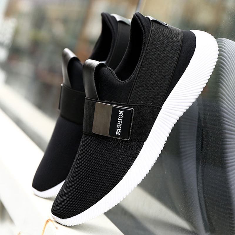 Menn Fritids Stoff Elastisk Slip On Athletic Sneakers Sports Sko