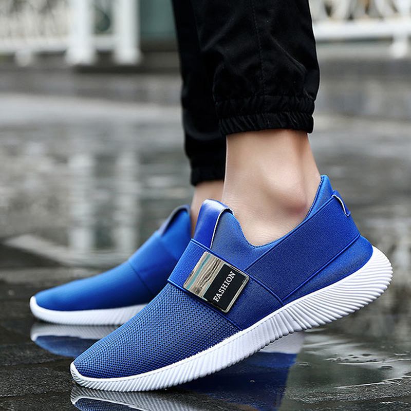 Menn Fritids Stoff Elastisk Slip On Athletic Sneakers Sports Sko