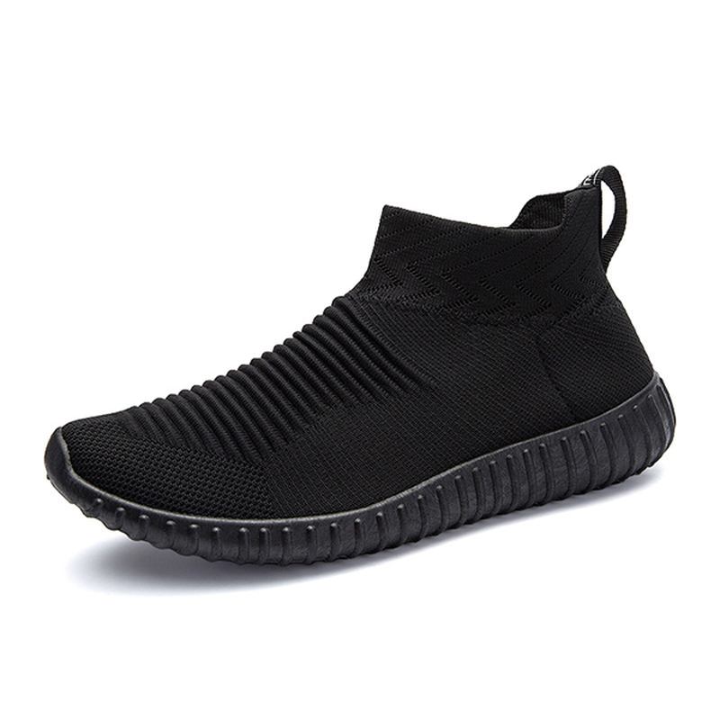 Menn Komfortabelt Strikket Stoff High Top Slip On Sneakers