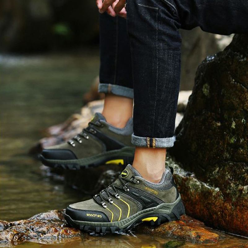 Menn Pustende Slitasjemotstand Yttersåle Outdoor Hiking Athletic Sko