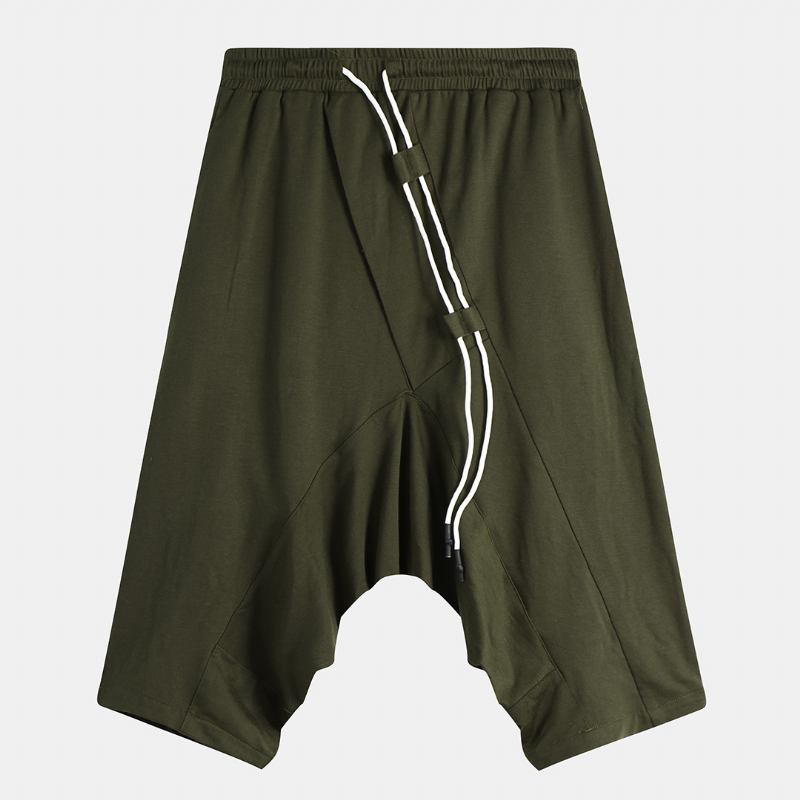 Armygrønn Bomullsshorts For Menn Drop-skittbukser