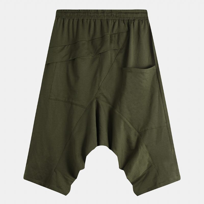 Armygrønn Bomullsshorts For Menn Drop-skittbukser