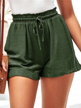 Dame Sommer Elastisk Midje Ruffle Fritids Wild Shorts