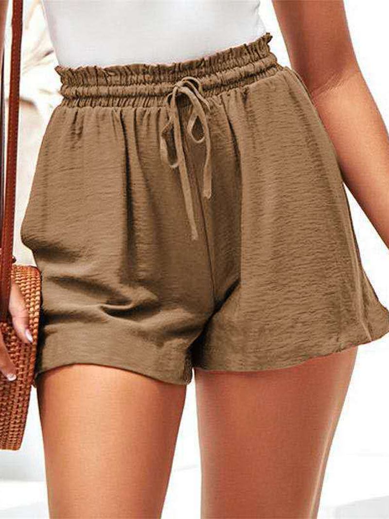 Dame Sommer Elastisk Midje Ruffle Fritids Wild Shorts