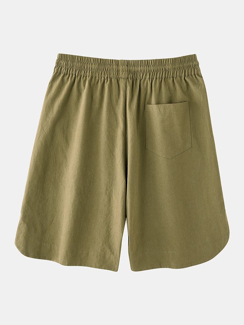 Herre 100% Bomull Ensfarget Uformelle Shorts