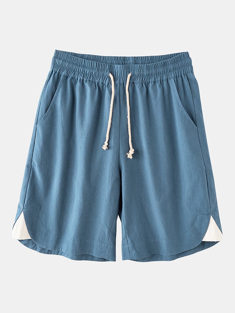 Herre 100% Bomull Ensfarget Uformelle Shorts