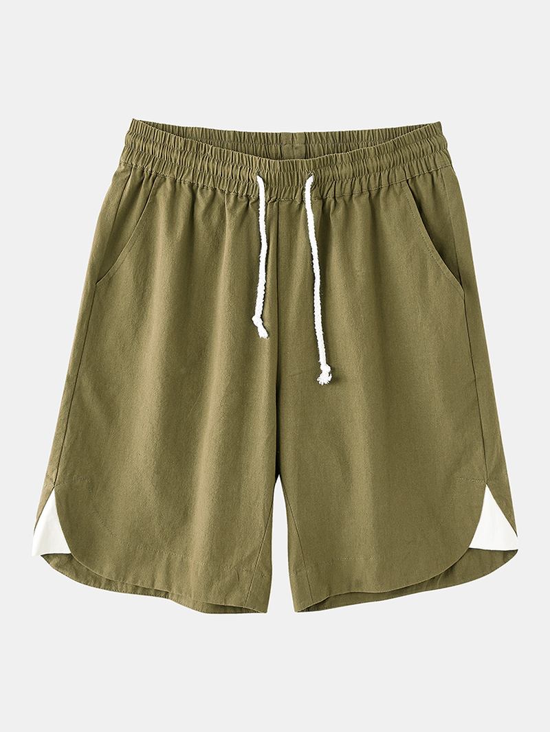 Herre 100% Bomull Ensfarget Uformelle Shorts