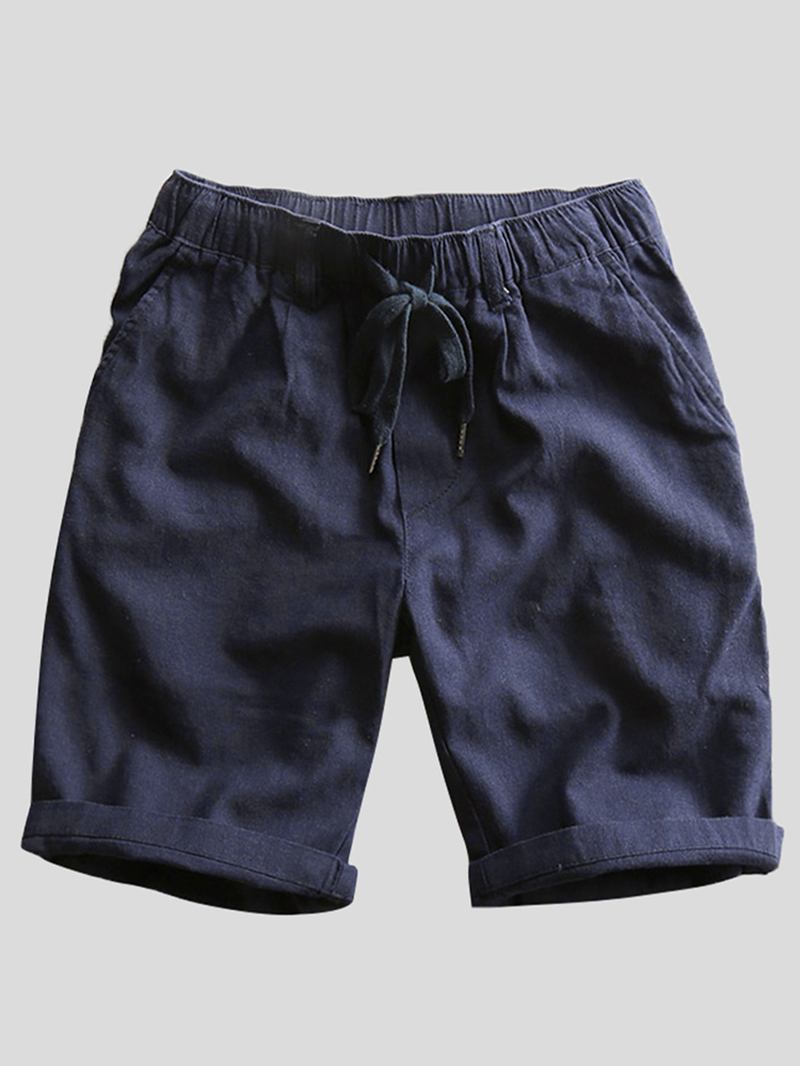 Herre 100% Bomull Uformelle Shorts Med Snøring