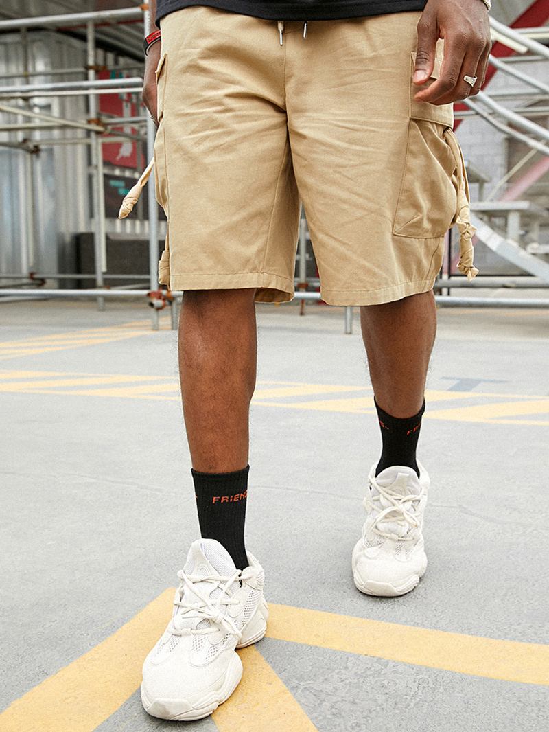 Herre Fritids 100% Bomull Lommer Cargo Shorts