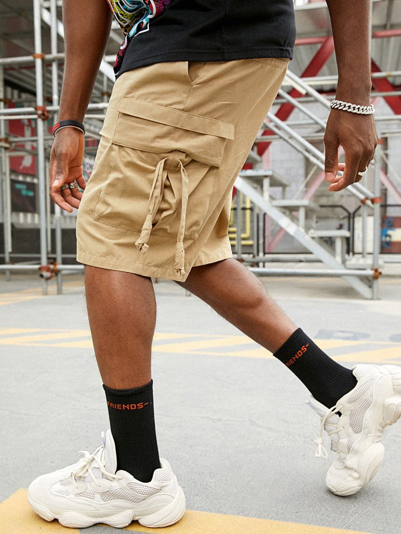 Herre Fritids 100% Bomull Lommer Cargo Shorts