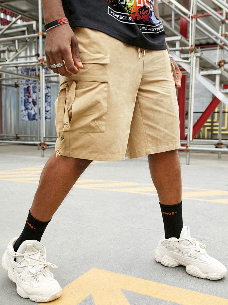 Herre Fritids 100% Bomull Lommer Cargo Shorts