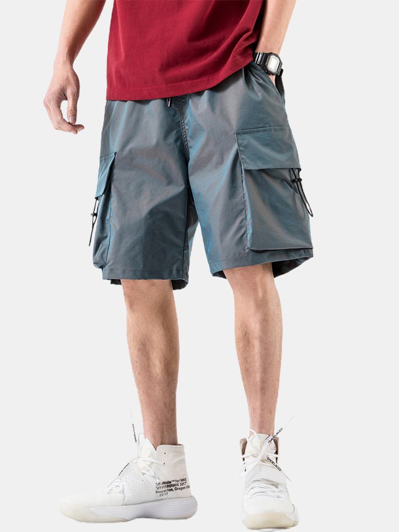 Herre Fritids Big Pocket Cargo Shorts Med Snøring