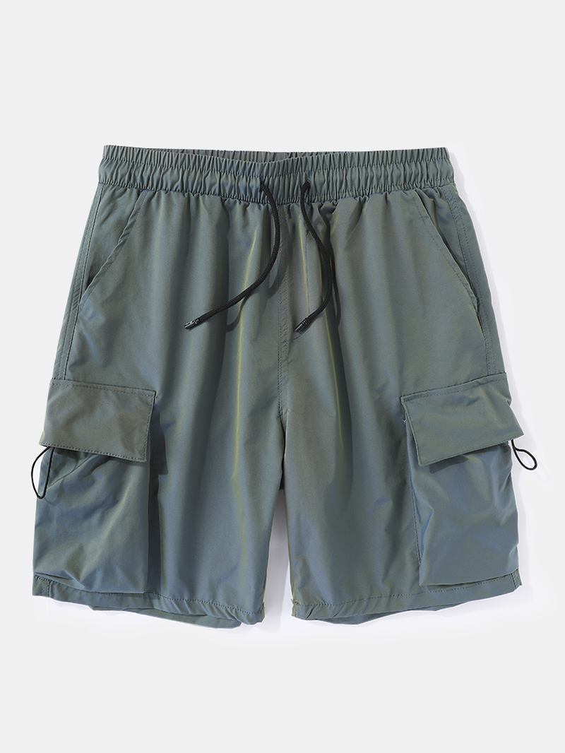 Herre Fritids Big Pocket Cargo Shorts Med Snøring