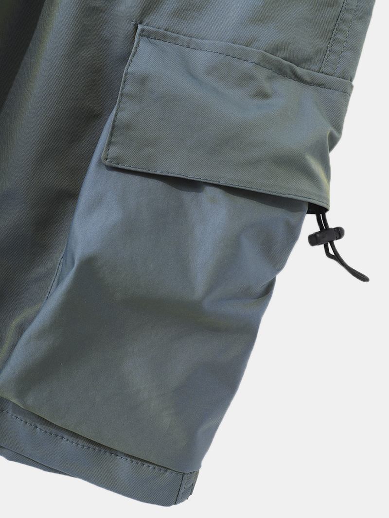 Herre Fritids Big Pocket Cargo Shorts Med Snøring