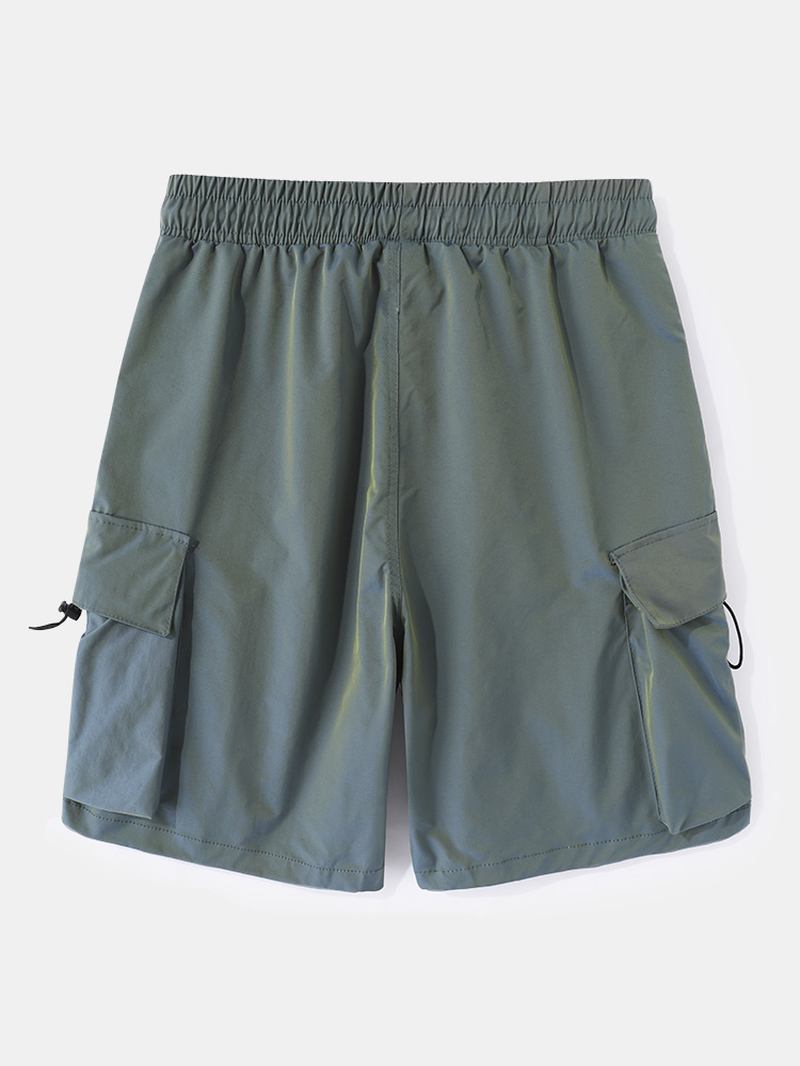 Herre Fritids Big Pocket Cargo Shorts Med Snøring