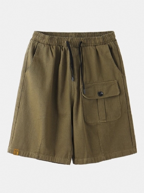 Herre Fritids Cotton Snøring Multi Pocket Cargo Shorts