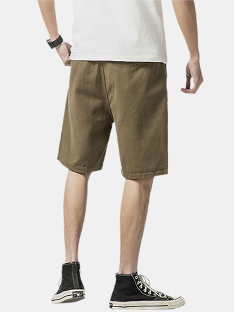 Herre Fritids Cotton Snøring Multi Pocket Cargo Shorts