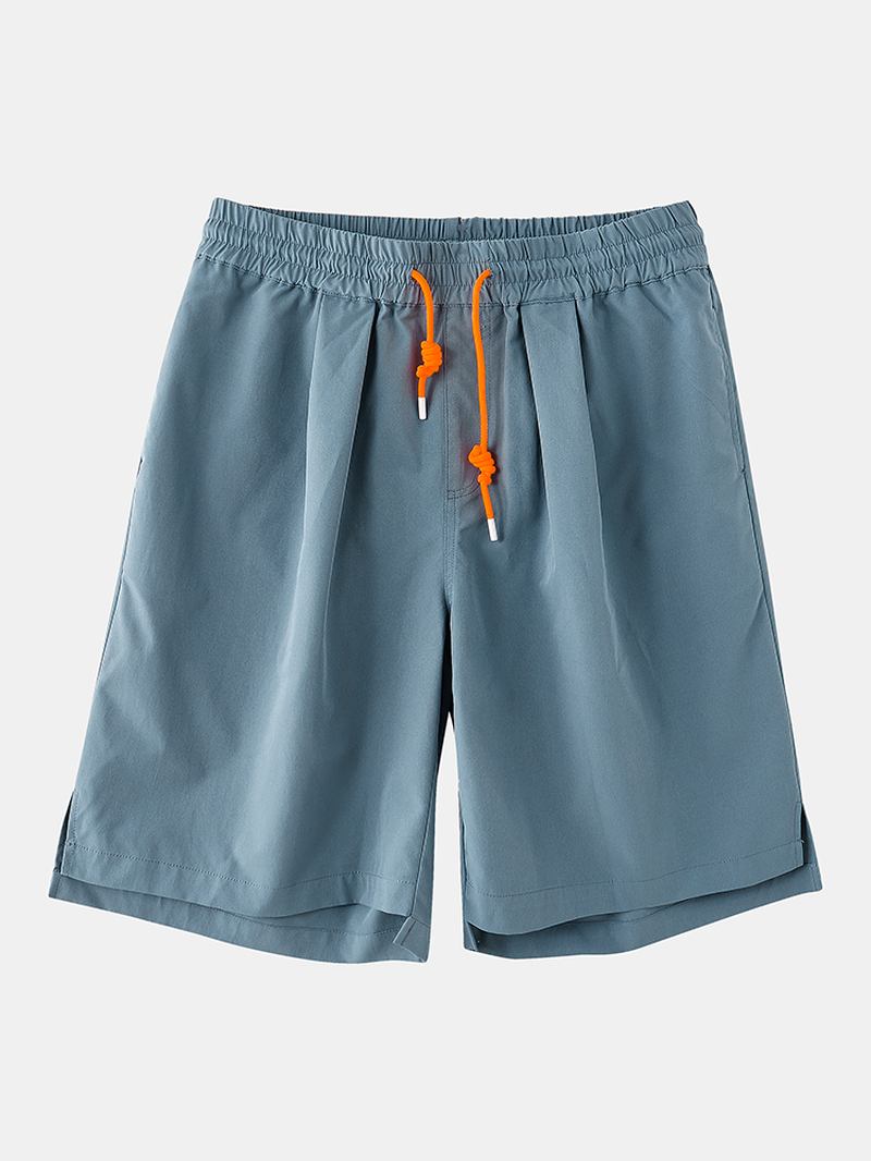 Herre Fritids Snøring Pustende Elastisk Midje Fit Pocket Shorts