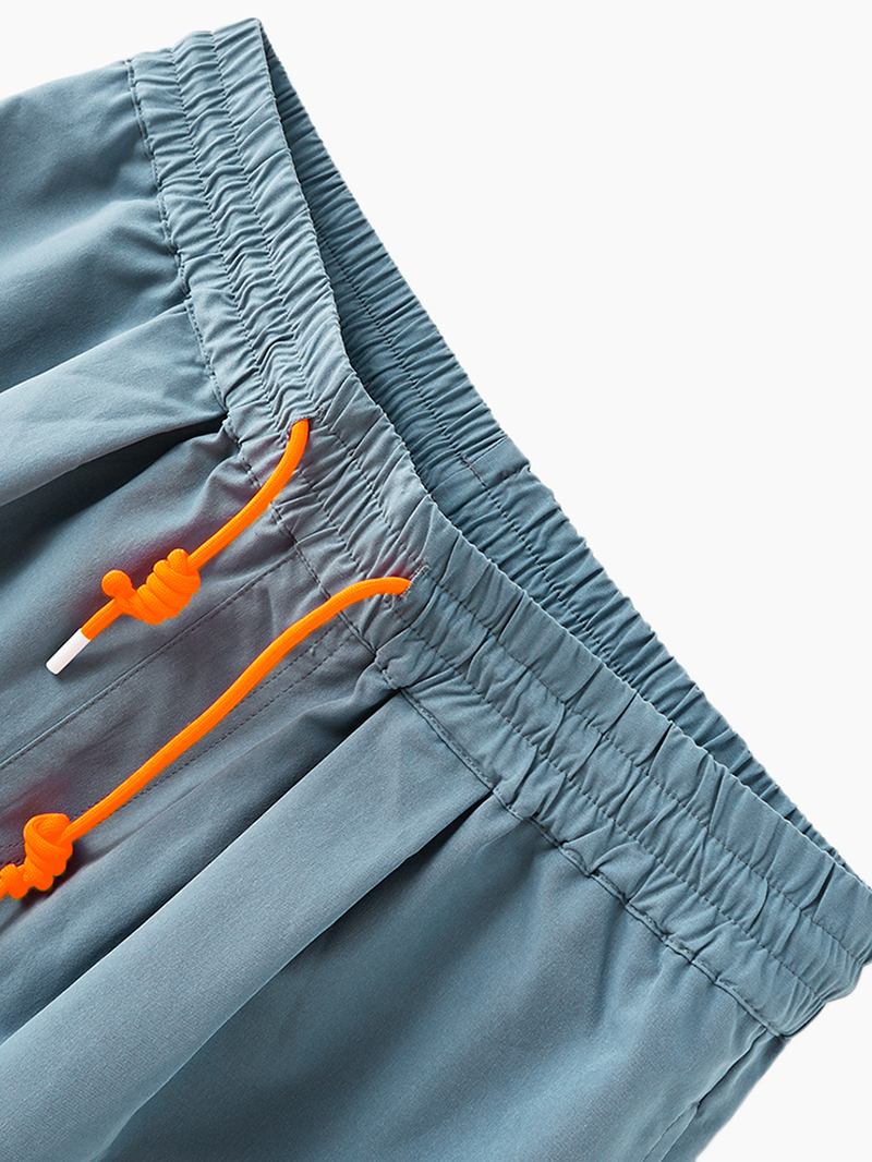 Herre Fritids Snøring Pustende Elastisk Midje Fit Pocket Shorts