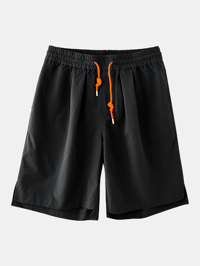 Herre Fritids Snøring Pustende Elastisk Midje Fit Pocket Shorts