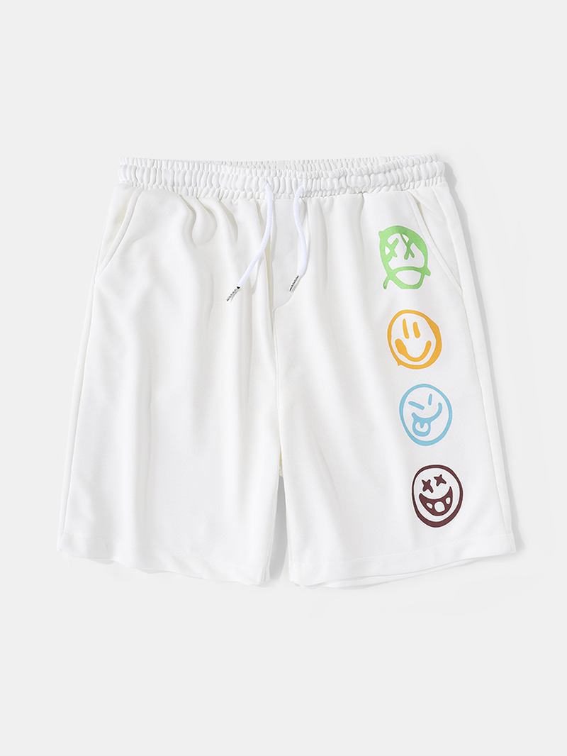 Herre Morsomt Smil Mønster Elastisk Midje Fritids Shorts